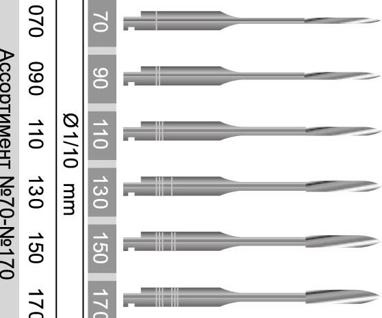 Набор эндодонтический "Пеецо" ассортимент N70-N170 6 шт.,"ДИАСВИСС",Швейцария