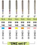 Набор алмазных боров "DMZ Set 0","ДиаМилл циркон" угол 0°, для обработки циркония,6 шт. "ДИАСВИСС",Швейцария