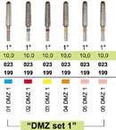 Набор алмазных боров "DMZ Set 1","ДиаМилл циркон" угол 1°, для обработки циркония,6 шт. "ДИАСВИСС",Швейцария
